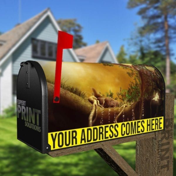 Magical Forest with Fireflies Decorative Curbside Farm Mailbox Cover