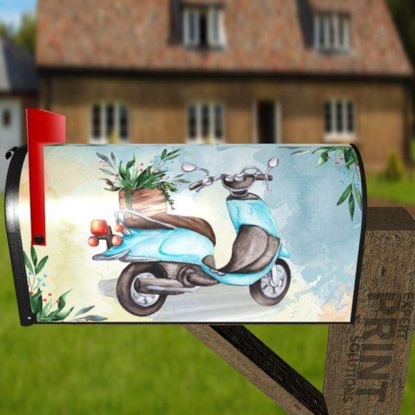 Retro Bike with Flowers Decorative Curbside Farm Mailbox Cover