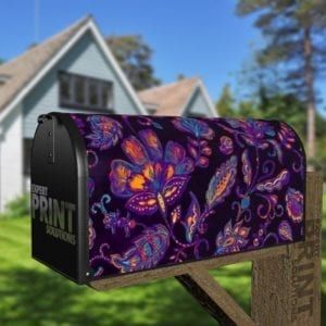 Bohemian Folk Art Paisley and Tulips Pattern #1 Decorative Curbside Farm Mailbox Cover