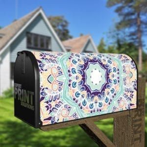 Bohemian Folk Art Ethnic Mandala Design #3 Decorative Curbside Farm Mailbox Cover