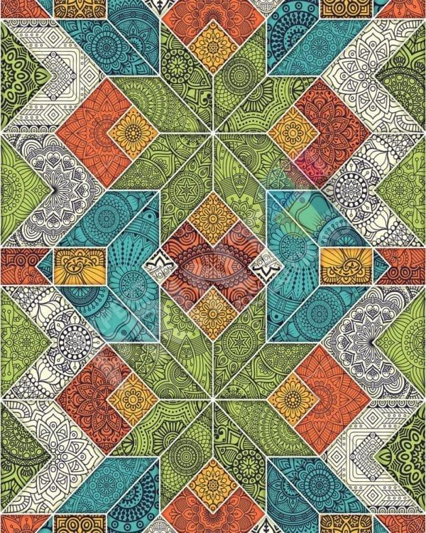 Bohemian Folk Art Ethnic Mandala Patchwork Pattern Decorative Curbside Farm Mailbox Cover