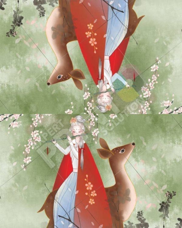 A Fairy and a Deer Decorative Curbside Farm Mailbox Cover