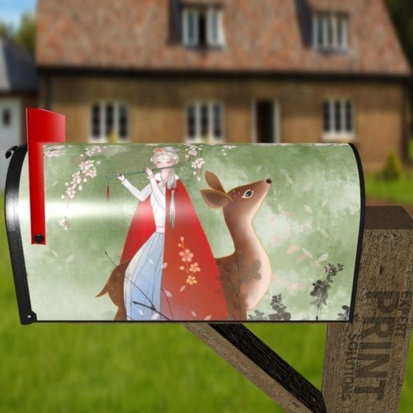 A Fairy and a Deer Decorative Curbside Farm Mailbox Cover