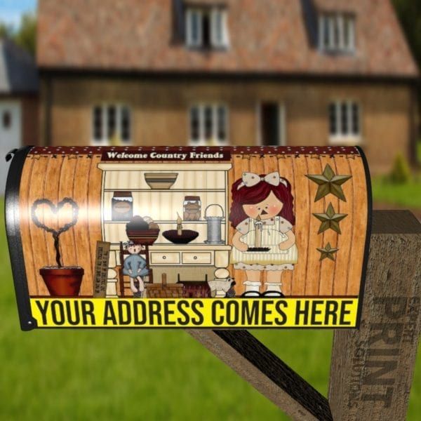Prim Raggedy Ann's Kitchen #2 Decorative Curbside Farm Mailbox Cover