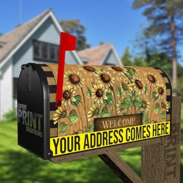 Sunflower Welcome Decorative Curbside Farm Mailbox Cover