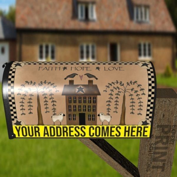 Faith Hope Love Saltbox House Decorative Curbside Farm Mailbox Cover