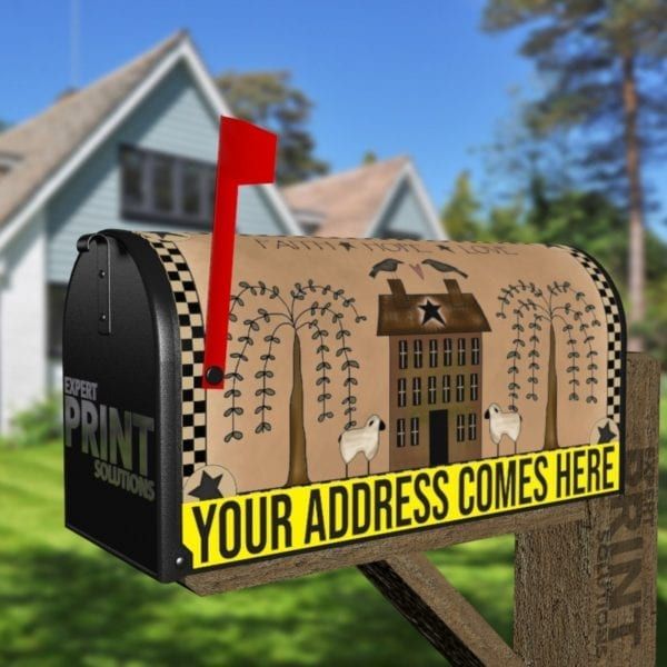 Faith Hope Love Saltbox House Decorative Curbside Farm Mailbox Cover