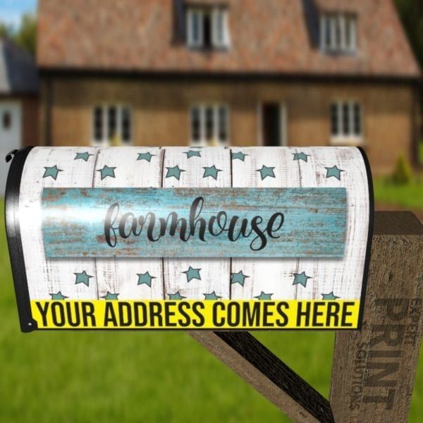 Farmhouse Wood Pattern Sign Design Decorative Curbside Farm Mailbox Cover