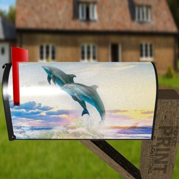Jumping Dolphins Decorative Curbside Farm Mailbox Cover