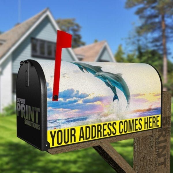 Jumping Dolphins Decorative Curbside Farm Mailbox Cover