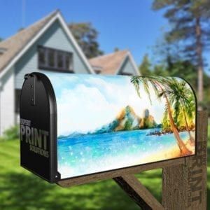 Tropical Paradise Vacation Decorative Curbside Farm Mailbox Cover