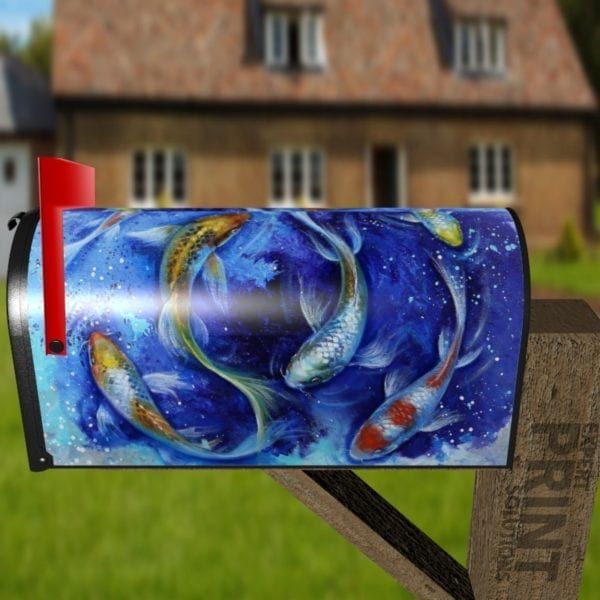 Japanese Koi Fish Decorative Curbside Farm Mailbox Cover