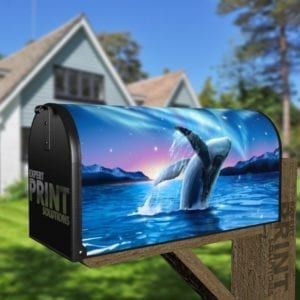 Humpback Whale and the Northern Light Decorative Curbside Farm Mailbox Cover
