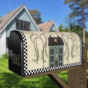 Primitive Country Folk Design #20 - Home Prim Home Decorative Curbside Farm Mailbox Cover