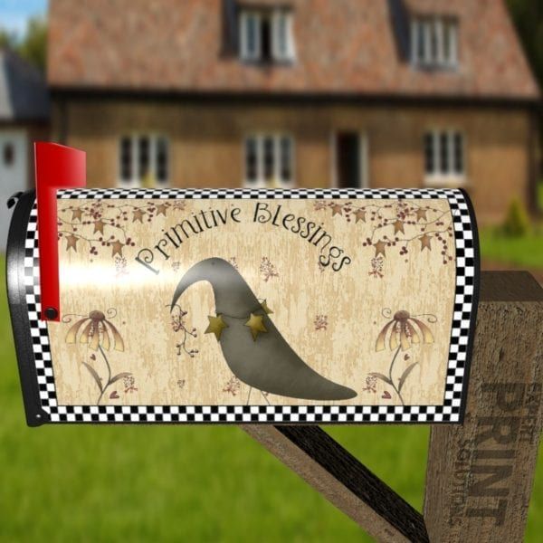 Primitive Country Folk Design #18 - Primitive Blessings Decorative Curbside Farm Mailbox Cover