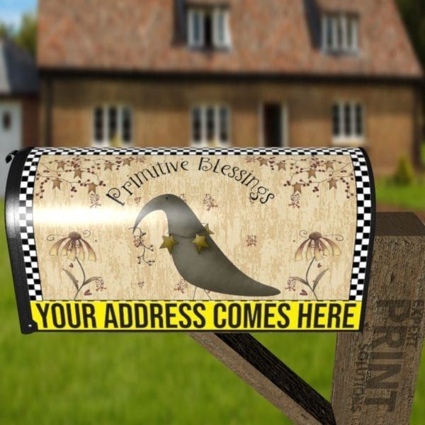 Primitive Country Folk Design #18 - Primitive Blessings Decorative Curbside Farm Mailbox Cover