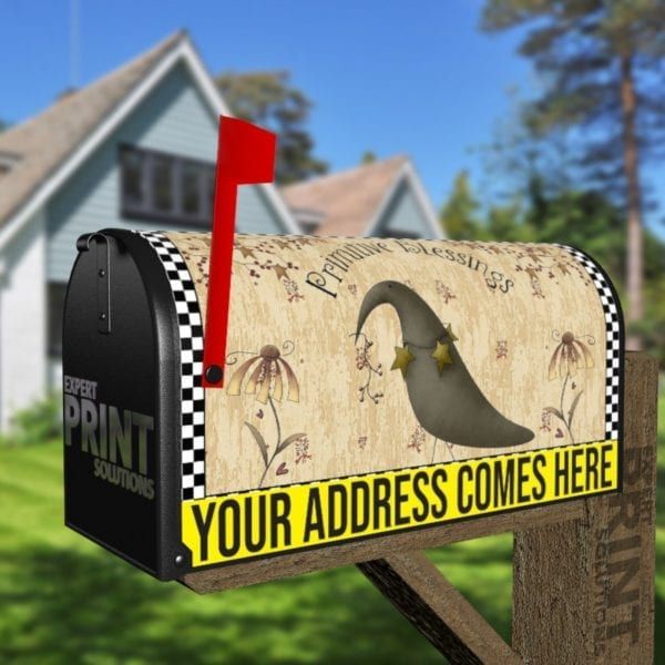 Primitive Country Folk Design #18 - Primitive Blessings Decorative Curbside Farm Mailbox Cover