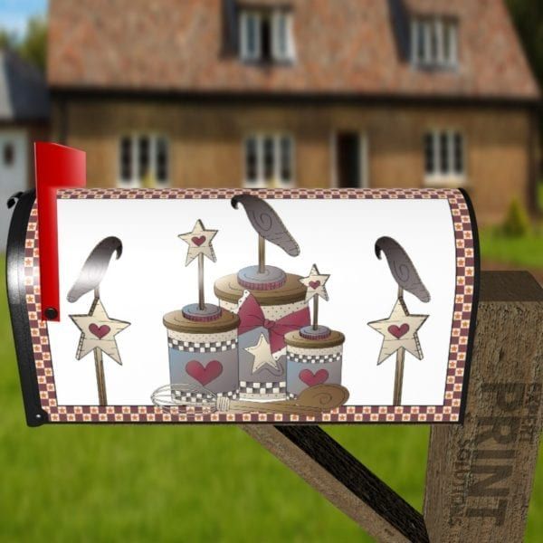 Primitive Country Folk Design #6 - Happiness is Homemade Decorative Curbside Farm Mailbox Cover