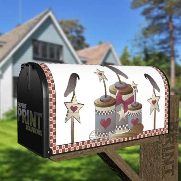 Primitive Country Folk Design #6 - Happiness is Homemade Decorative Curbside Farm Mailbox Cover