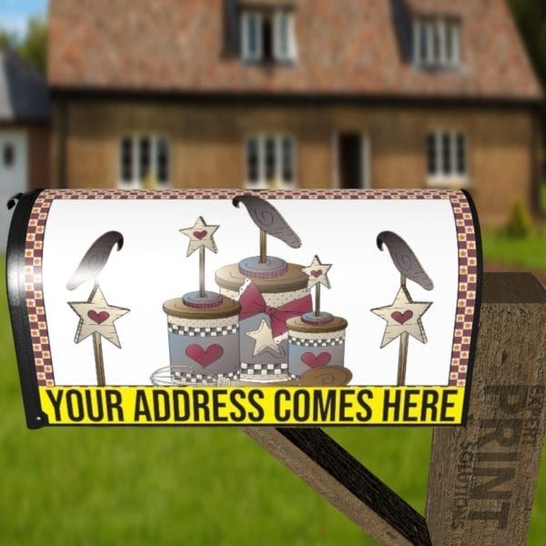 Primitive Country Folk Design #6 - Happiness is Homemade Decorative Curbside Farm Mailbox Cover