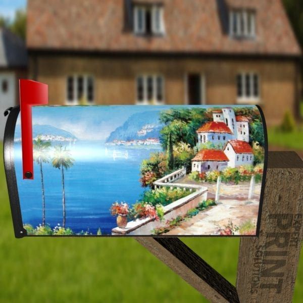 Little Mediterranean Village Decorative Curbside Farm Mailbox Cover