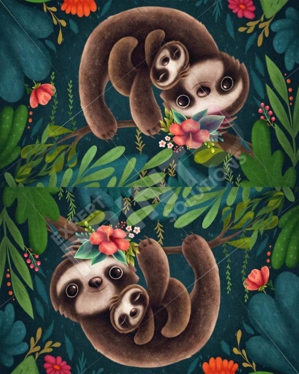 Cute Mommy and Baby Sloths Decorative Curbside Farm Mailbox Cover