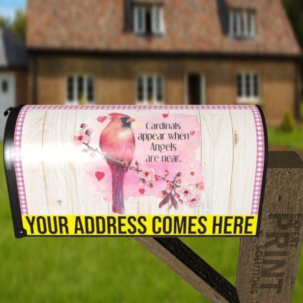 Beautiful Cardinal Quote Decorative Curbside Farm Mailbox Cover