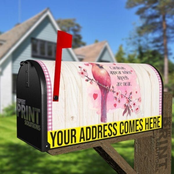 Beautiful Cardinal Quote Decorative Curbside Farm Mailbox Cover