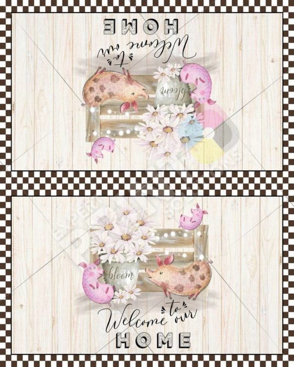 Cute Farmhouse Pig Family Decorative Curbside Farm Mailbox Cover