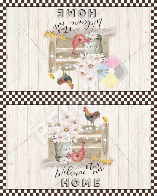 Cute Farmhouse Chicken Family Decorative Curbside Farm Mailbox Cover