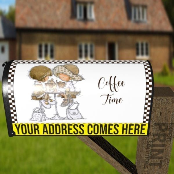Coffee Time in a Bistro Decorative Curbside Farm Mailbox Cover