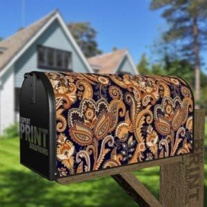 Bohemian Folk Art Ethnic Paisley Design #10 Decorative Curbside Farm Mailbox Cover