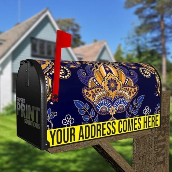 Bohemian Folk Art Ethnic Paisley Design #13 Decorative Curbside Farm Mailbox Cover