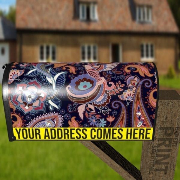 Bohemian Folk Art Ethnic Paisley Design #14 Decorative Curbside Farm Mailbox Cover