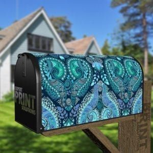 Bohemian Folk Art Ethnic Paisley Design #15 Decorative Curbside Farm Mailbox Cover