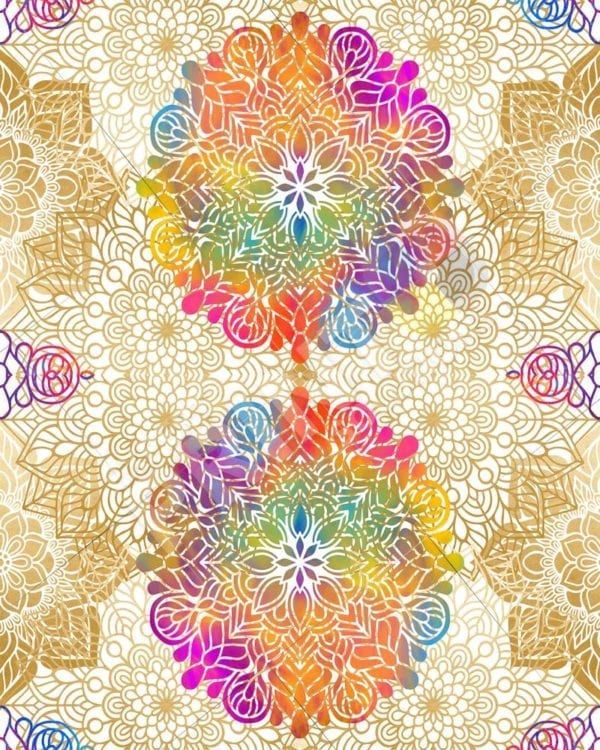 Bohemian Folk Art Ethnic Mandala Design #3 Decorative Curbside Farm Mailbox Cover