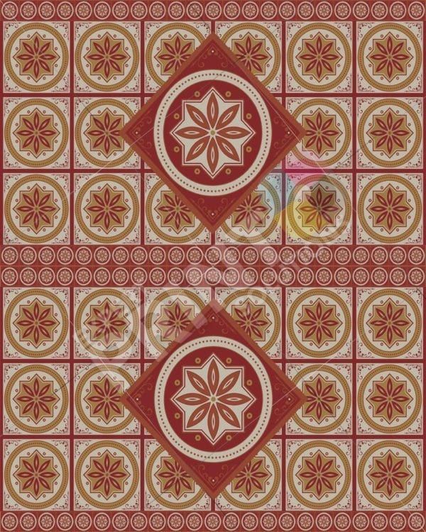 Bohemian Folk Tile Pattern #2 Decorative Curbside Farm Mailbox Cover