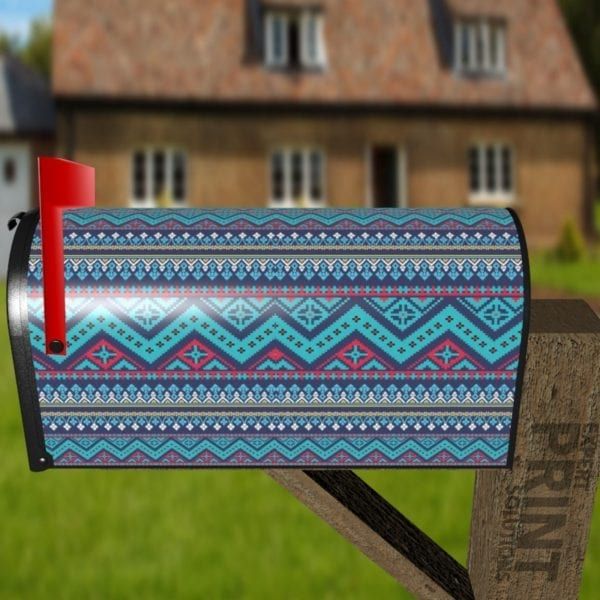 Beautiful Ethnic Bohemian Folk Pattern #1 Decorative Curbside Farm Mailbox Cover