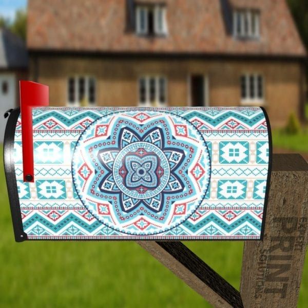 Beautiful Ethnic Bohemian Folk Pattern #2 Decorative Curbside Farm Mailbox Cover