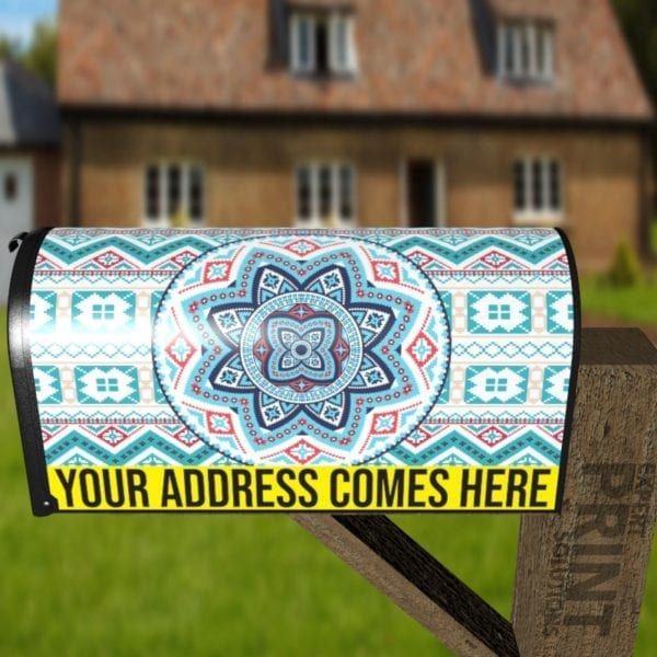 Beautiful Ethnic Bohemian Folk Pattern #2 Decorative Curbside Farm Mailbox Cover