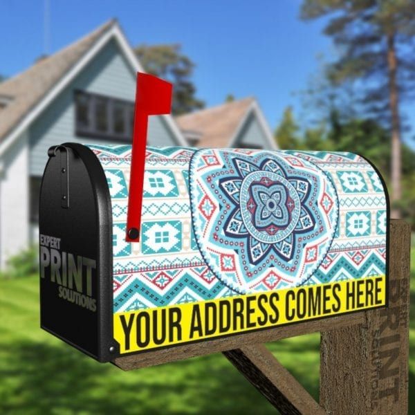 Beautiful Ethnic Bohemian Folk Pattern #2 Decorative Curbside Farm Mailbox Cover