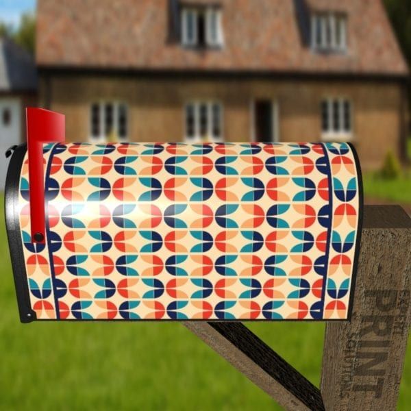 Colorful Vintage Retro Pattern #1 Decorative Curbside Farm Mailbox Cover