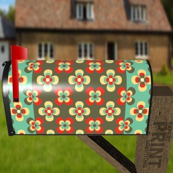 Colorful Vintage Retro Pattern #2 Decorative Curbside Farm Mailbox Cover