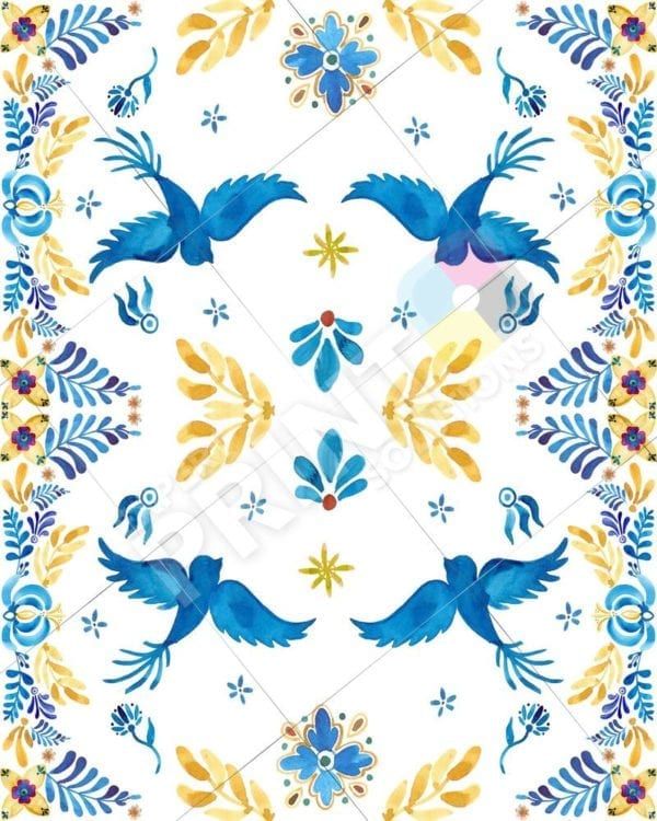 Beautiful Ethnic Bohemian Folk Talavera Pattern #1 Decorative Curbside Farm Mailbox Cover