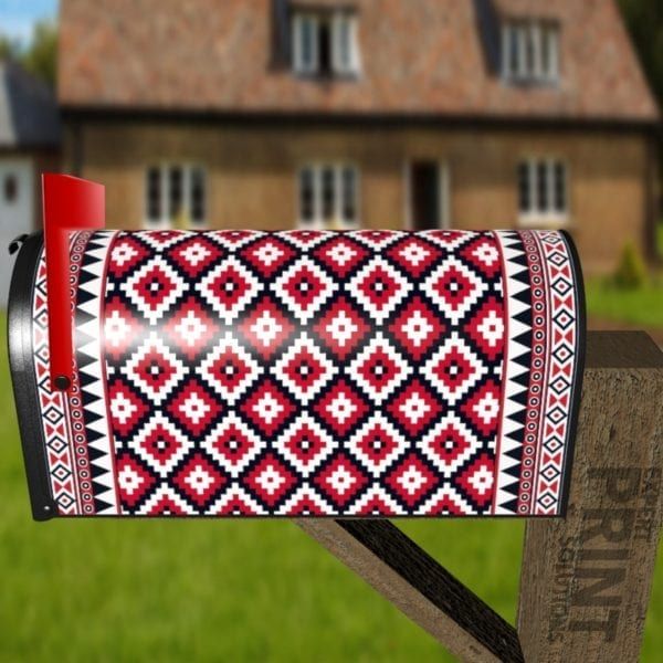 Beautiful Ethnic Folk Native Aztec Pattern #1 Decorative Curbside Farm Mailbox Cover