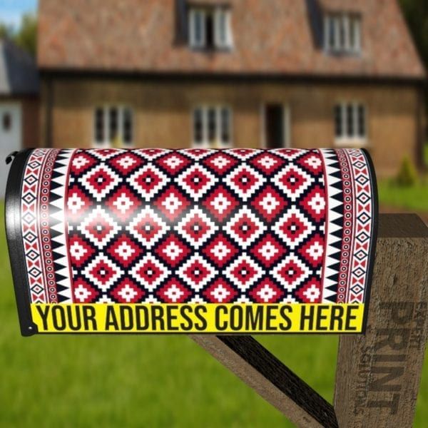 Beautiful Ethnic Folk Native Aztec Pattern #1 Decorative Curbside Farm Mailbox Cover