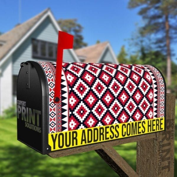 Beautiful Ethnic Folk Native Aztec Pattern #1 Decorative Curbside Farm Mailbox Cover