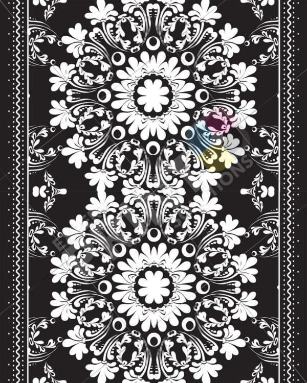 Beautiful Ethnic Folk Black and White Design #2 Decorative Curbside Farm Mailbox Cover