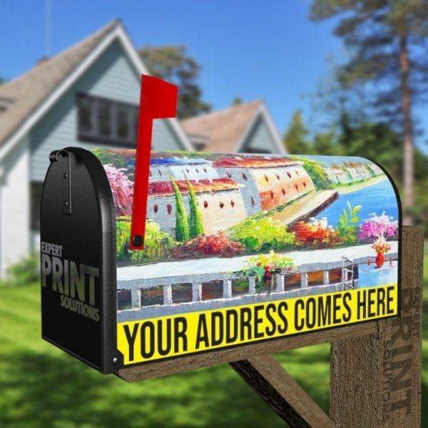 French Riviera Restaurant Decorative Curbside Farm Mailbox Cover